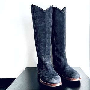 Via Spiga Gillian Midnight Blue Suede Knee High Boot Size 8.5 M